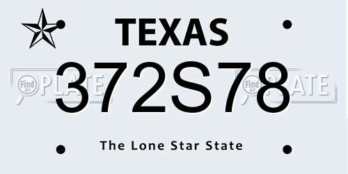 372S78 Texas License Plate