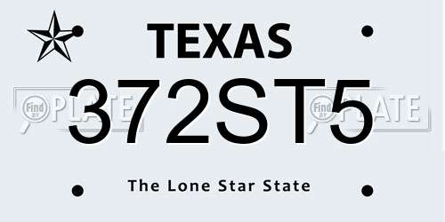 372ST5 Texas License Plate
