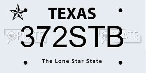 372STB Texas License Plate