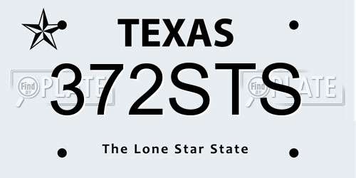 372STS Texas License Plate