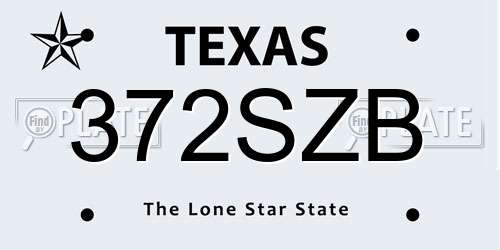 372SZB Texas License Plate