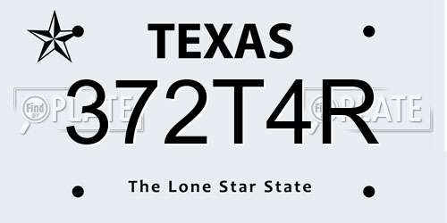 372T4R Texas License Plate