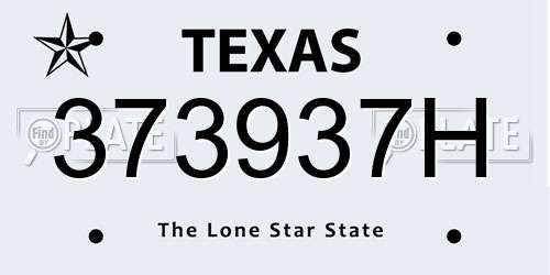 373937H Texas License Plate