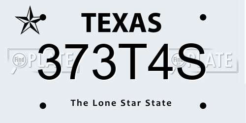 373T4S Texas License Plate