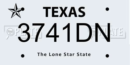 3741DN Texas License Plate