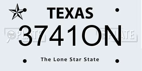 3741ON Texas License Plate