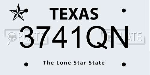 3741QN Texas License Plate