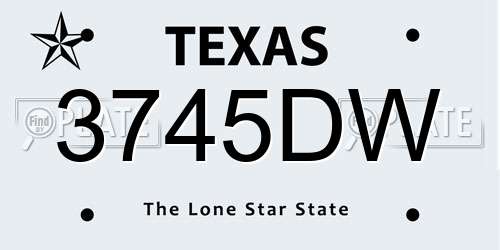 3745DW Texas License Plate