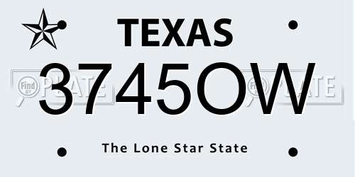 3745OW Texas License Plate