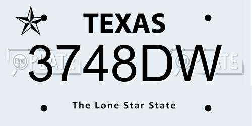 3748DW Texas License Plate