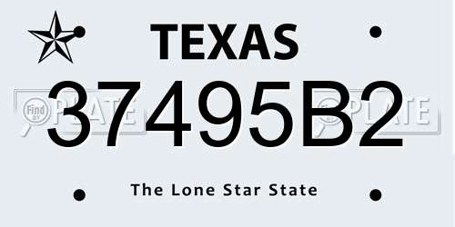 37495B2 Texas License Plate
