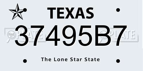 37495B7 Texas License Plate