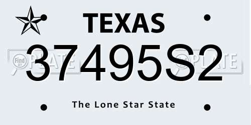 37495S2 Texas License Plate