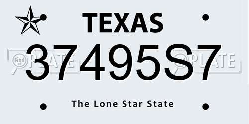 37495S7 Texas License Plate