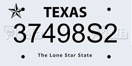37498S2 Texas License Plate