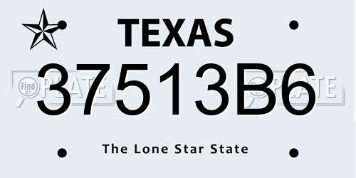 37513B6 Texas License Plate