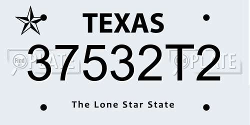 37532T2 Texas License Plate