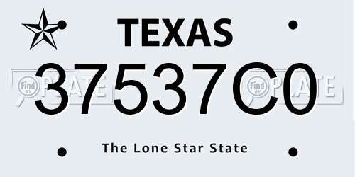 37537C0 Texas License Plate