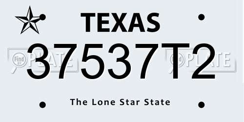 37537T2 Texas License Plate