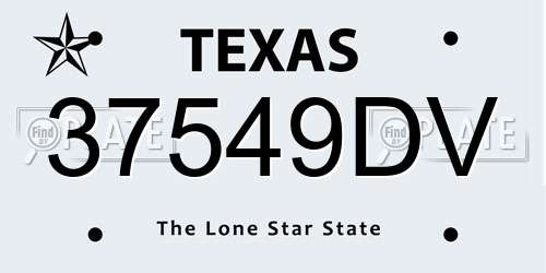 37549DV Texas License Plate