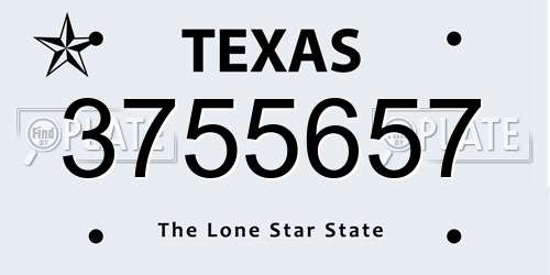 3755657 Texas License Plate