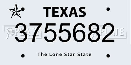 3755682 Texas License Plate