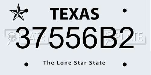 37556B2 Texas License Plate