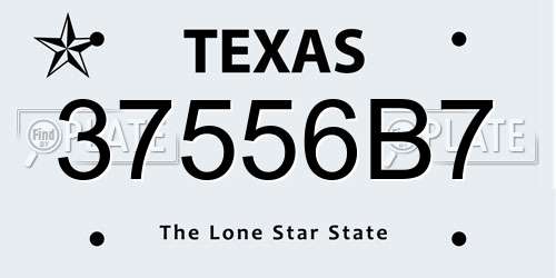 37556B7 Texas License Plate