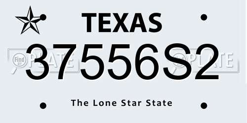 37556S2 Texas License Plate