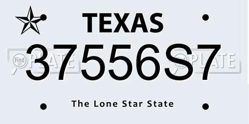 37556S7 Texas License Plate