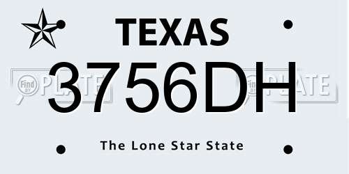 3756DH Texas License Plate