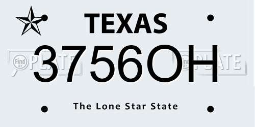 3756OH Texas License Plate