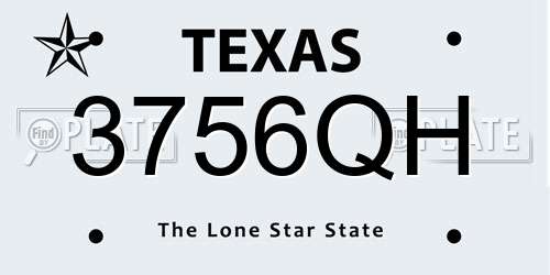 3756QH Texas License Plate