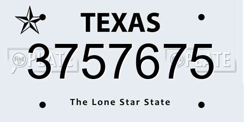 3757675 Texas License Plate