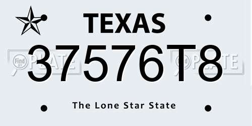 37576T8 Texas License Plate