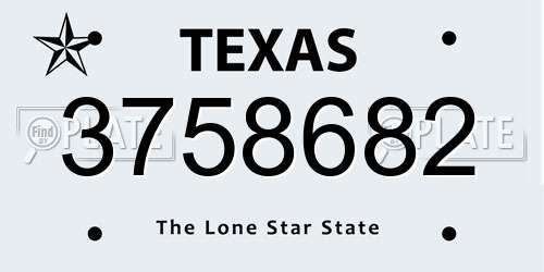 3758682 Texas License Plate
