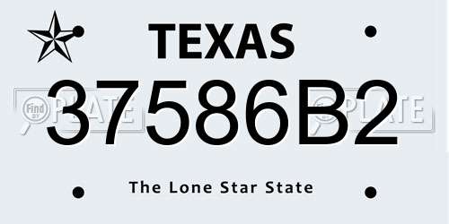 37586B2 Texas License Plate