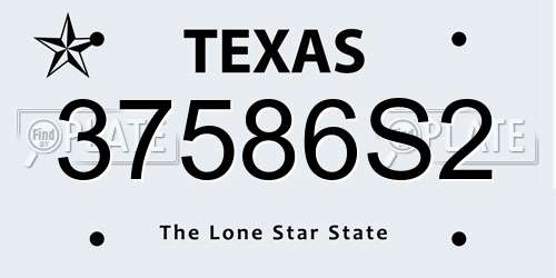 37586S2 Texas License Plate