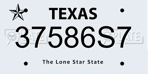 37586S7 Texas License Plate
