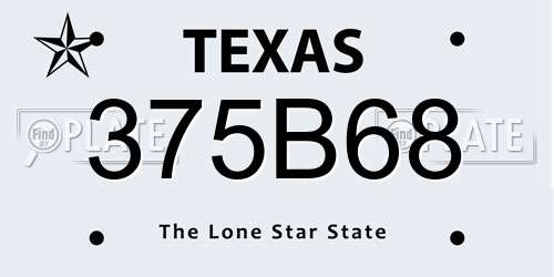 375B68 Texas License Plate