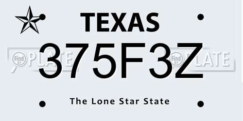 375F3Z Texas License Plate