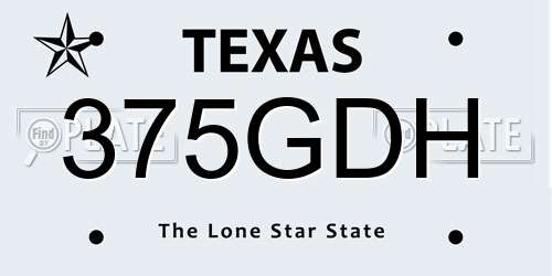 375GDH Texas License Plate