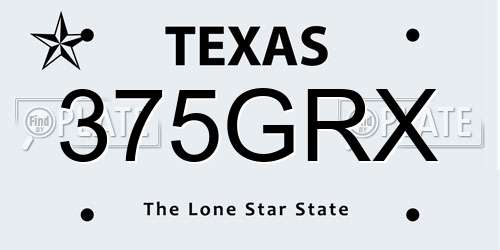 375GRX Texas License Plate
