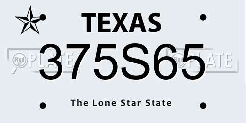 375S65 Texas License Plate