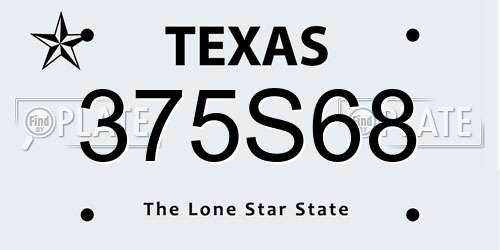 375S68 Texas License Plate
