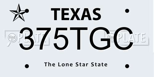 375TGC Texas License Plate