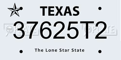 37625T2 Texas License Plate