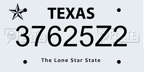 37625Z2 Texas License Plate