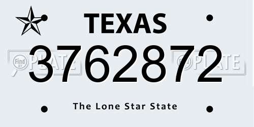 3762872 Texas License Plate