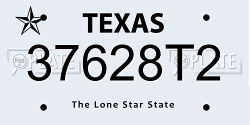 37628T2 Texas License Plate